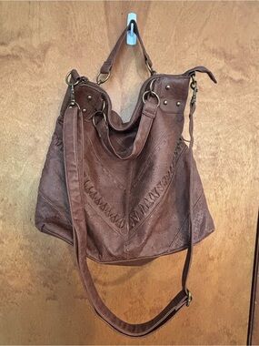 Brown Leather-Style Women’s Hobo Bag - Versatile Shoulder & Crossbody